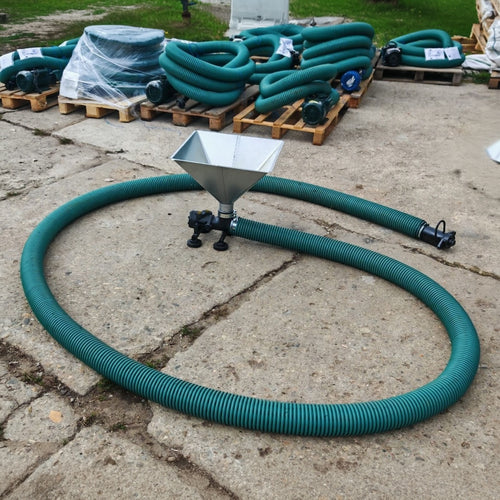 Flexibler Förderschnecke mit Hydraulikmotor + Trichter