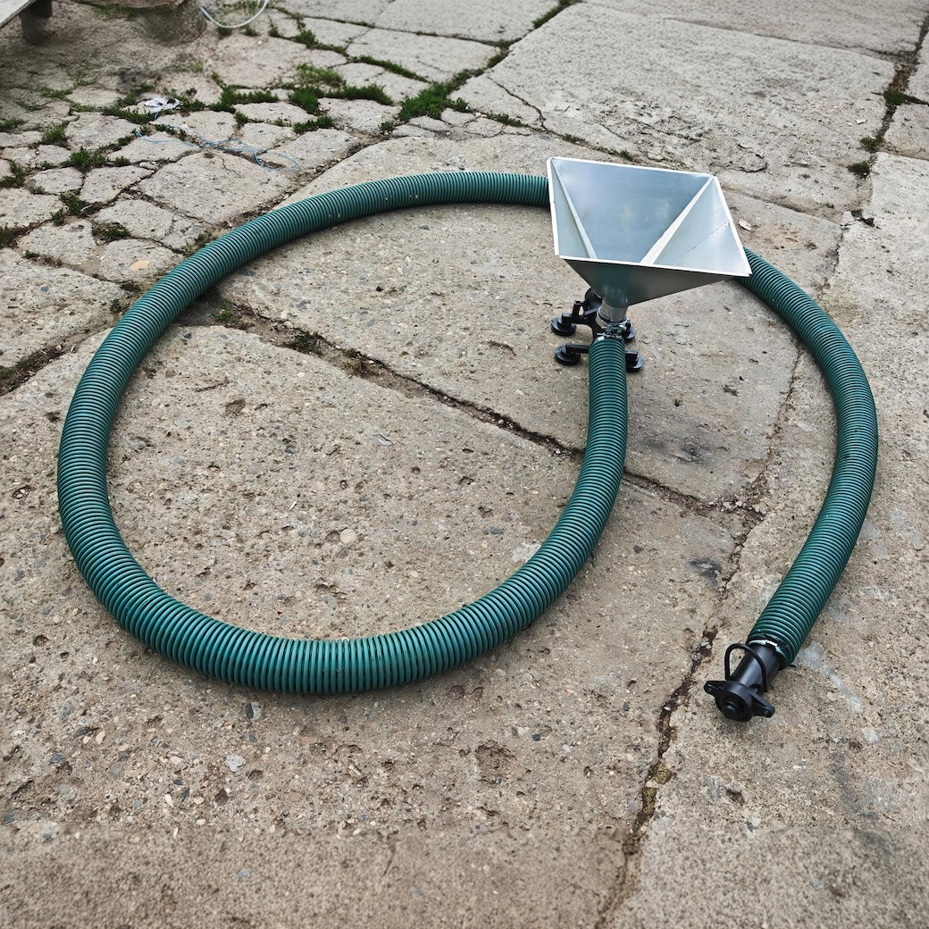 Flexibler Schneckenförderer mit Hydraulikmotor + Trichter für Kunststoff